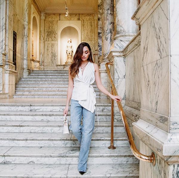 Lavand Tasha Sleeveless Pleated Blouse