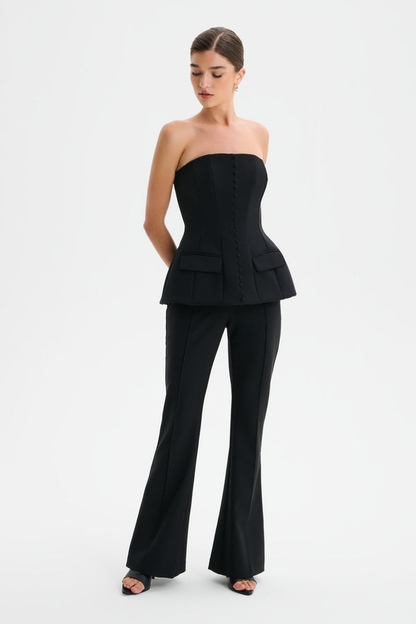 Lavish Alice AMY Structured Strapless Jumpsuit In Black
