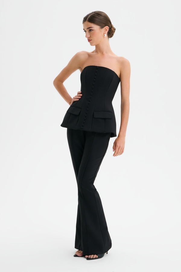 lavish alice AMY Structured Strapless Jumpsuit in Black