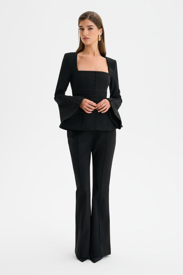 Lavish Alice HARPER Square Neck Hourglass Blazer In Black