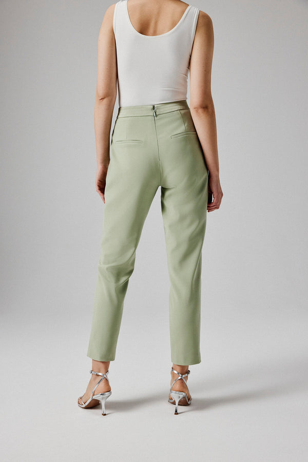 Lavish Alice JUNE Mid Rise Satin Mix Tailored Trousers In Sage Green