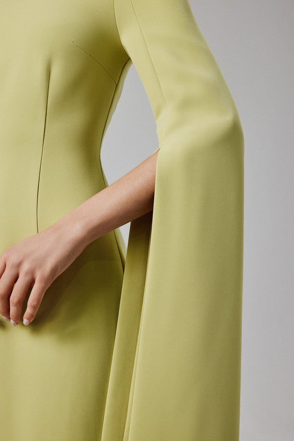 Lavish Alice KELLY Cape Sleeve Maxi Dress In Lime Green