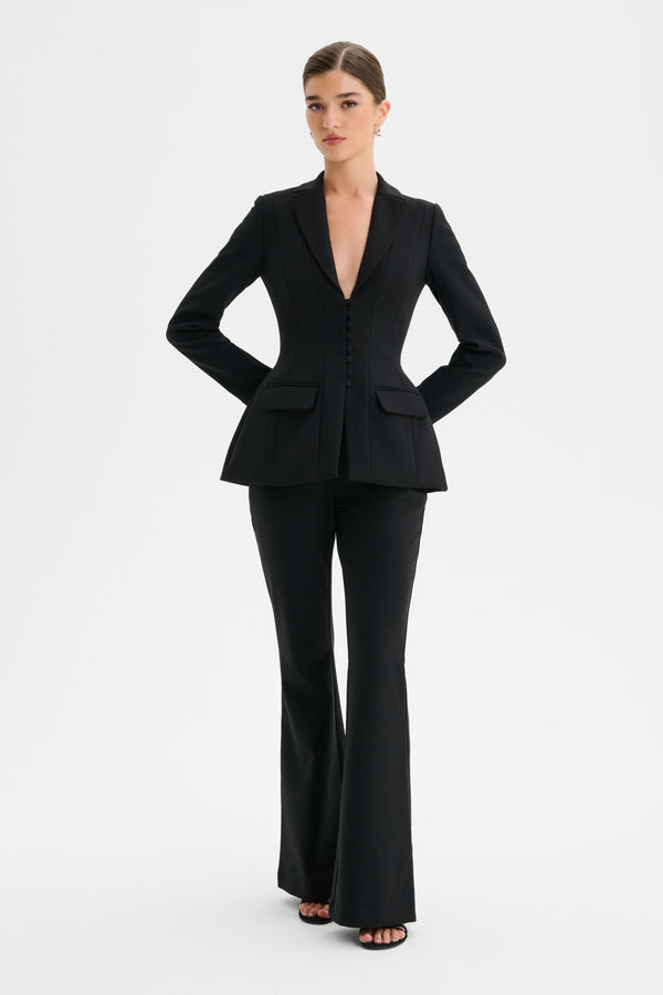 Lavish Alice LEA Structured Corset Blazer In Black