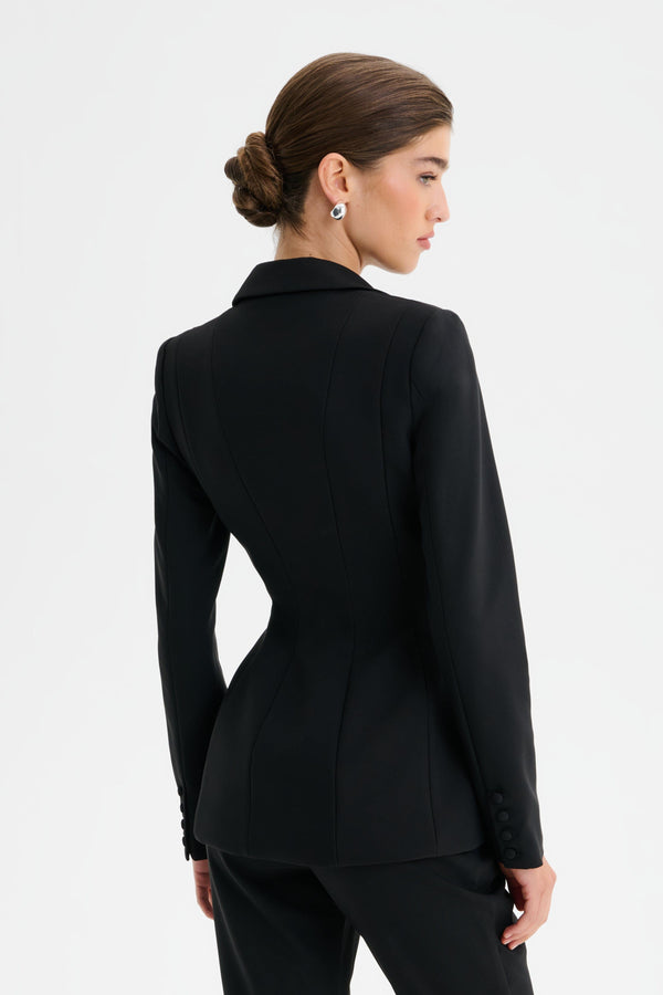 Lavish Alice LEA Structured Corset Blazer In Black