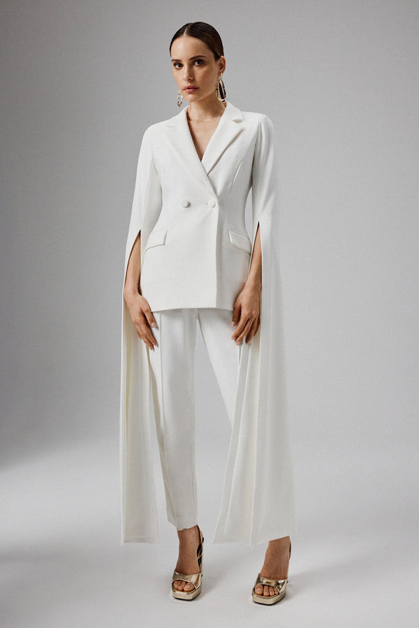 Lavish Alice ZARA Cape Sleeve Blazer In White