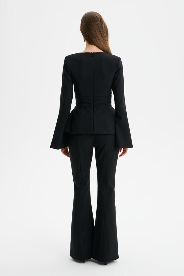Lavish Alice MAXINE Tailored Fit & Flare Trousers In Black