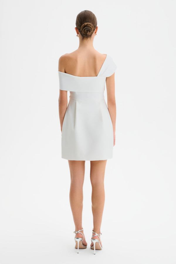 Lavish Alice MILA Twisted One Shoulder Mini Dress In White