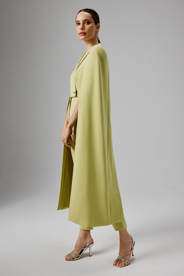 Lavish Alice RAYNA Cape Style Tailored Jumpsuit In Lime Green