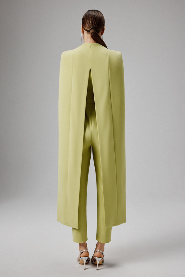 Lavish Alice RAYNA Cape Style Tailored Jumpsuit In Lime Green