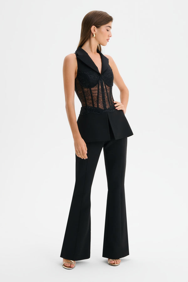 Lavish Alice RENEE Lace Corset Tailored Jumpsuit In Black