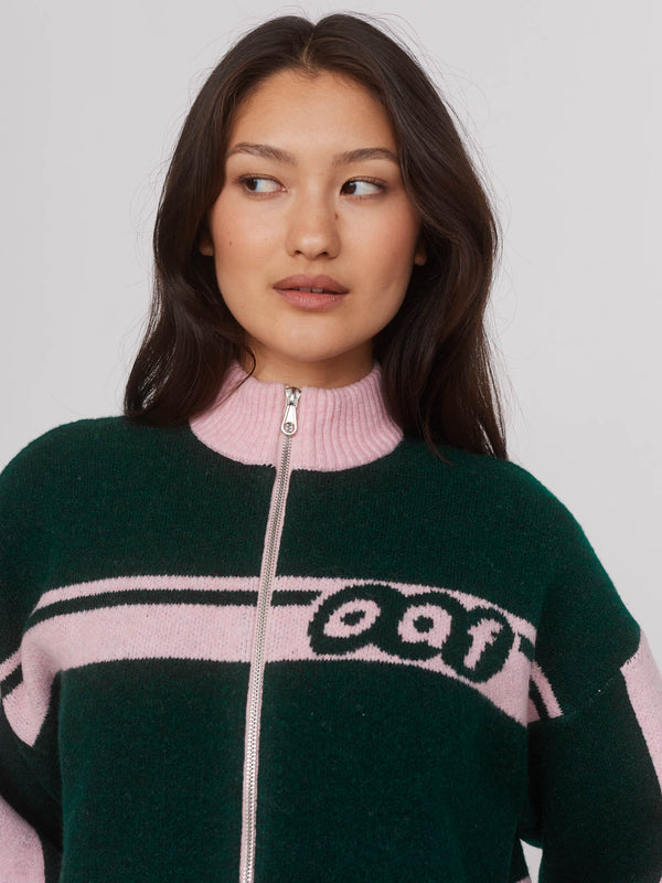 Lazy Oaf 2001 Zip Green Knit