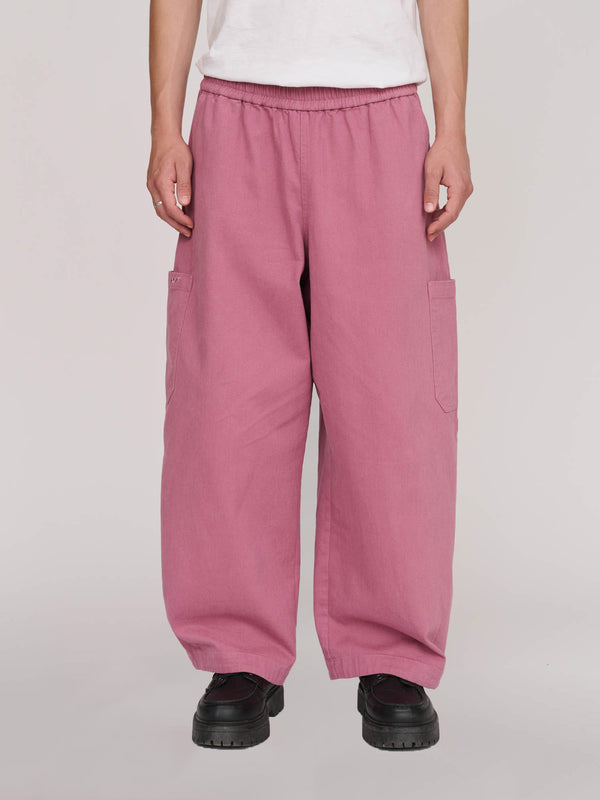 Lazy Oaf Bev Pink Barrel Leg Pants