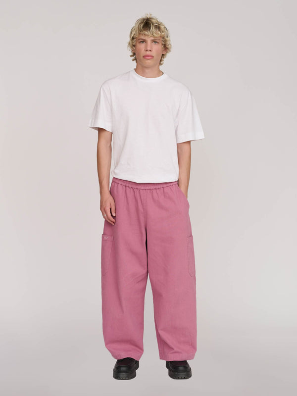 Lazy Oaf Bev Pink Barrel Leg Pants