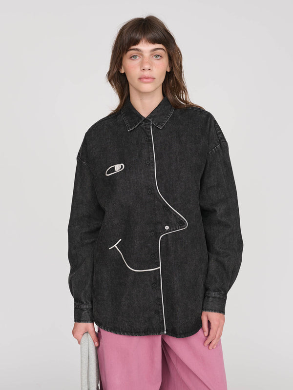 Lazy Oaf Big Face Denim Shirt