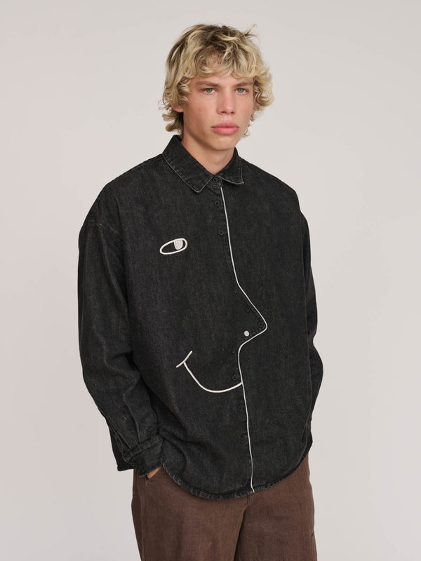 lazy oaf Big Face Denim Shirt