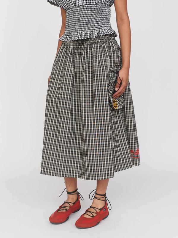 Lazy Oaf Checked Out Black Skirt