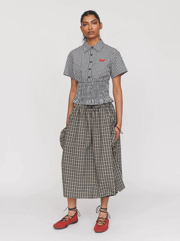 lazy oaf Checked Out Black Skirt