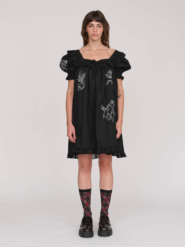 Lazy Oaf Cherubs Frill Mini Dress