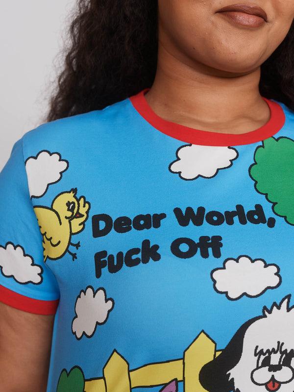 Lazy Oaf Dear World Fitted Tee