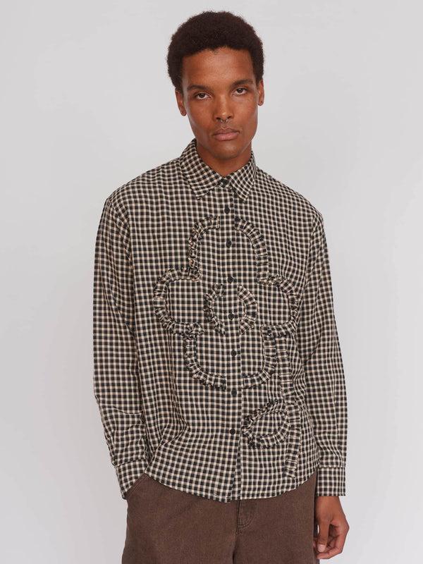 lazy oaf Gingham Big Flower Shirt