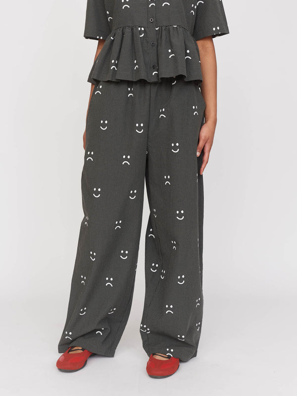 lazy oaf Happy Sad Check Trousers