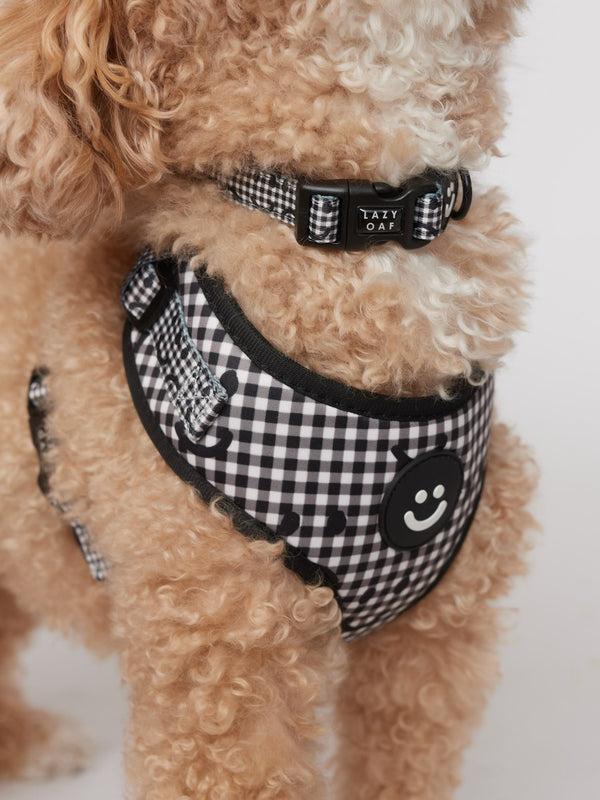 Lazy Oaf Happy Sad Gingham Dog Collar