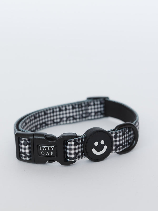 Lazy Oaf Happy Sad Gingham Dog Collar