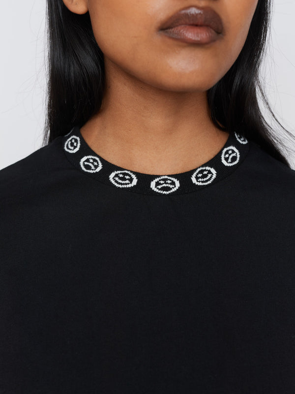 Lazy Oaf Happy Sad Jacquard Collar T-Shirt