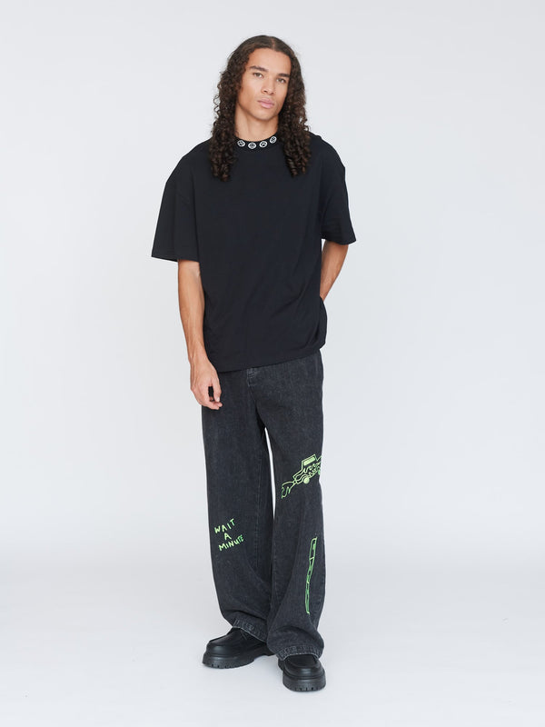 Lazy Oaf Happy Sad Jacquard Collar T-Shirt