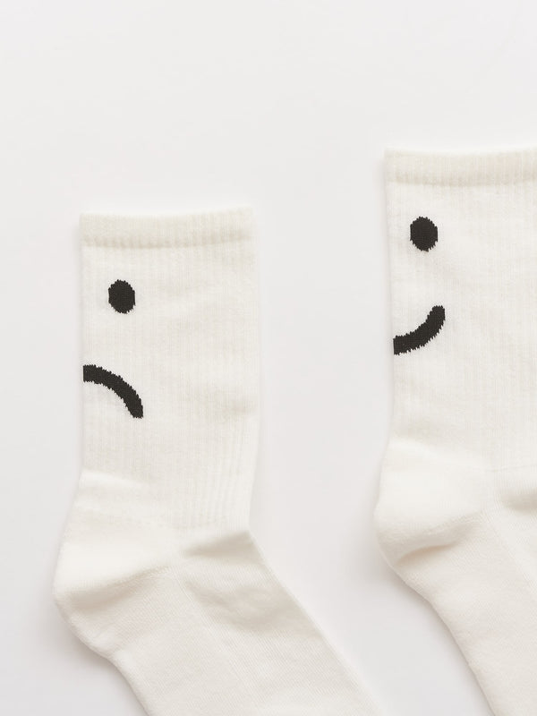 Lazy Oaf Happy Sad White Socks