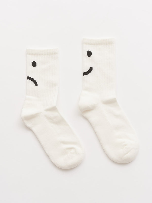 lazy oaf Happy Sad White Socks