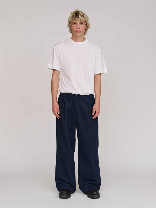 lazy oaf Kev Navy Pull On Pants
