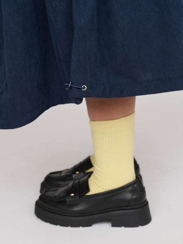 Lazy Oaf Navy Corduroy Bungee Skirt