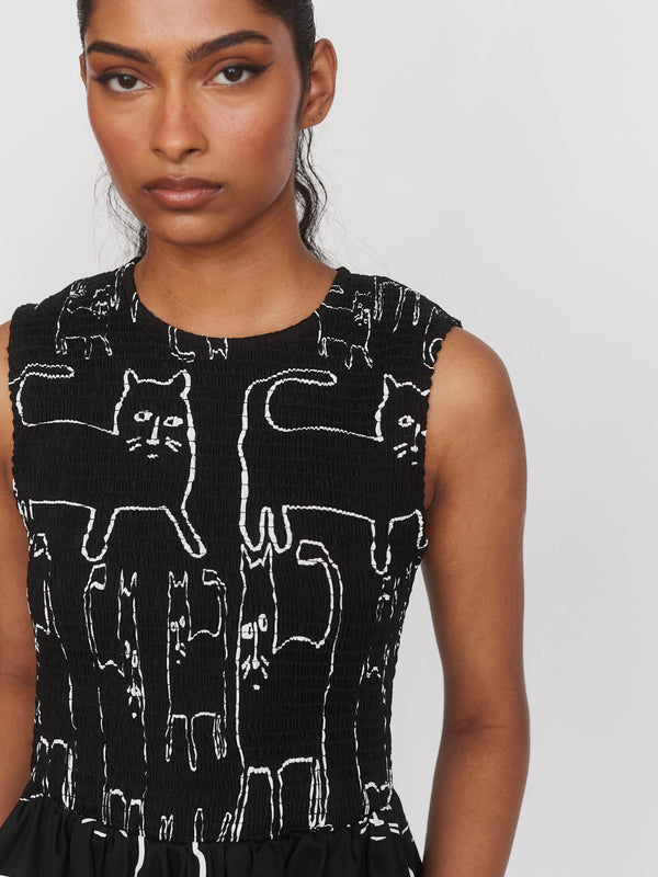 Lazy Oaf Nine Lives Shirred Dress