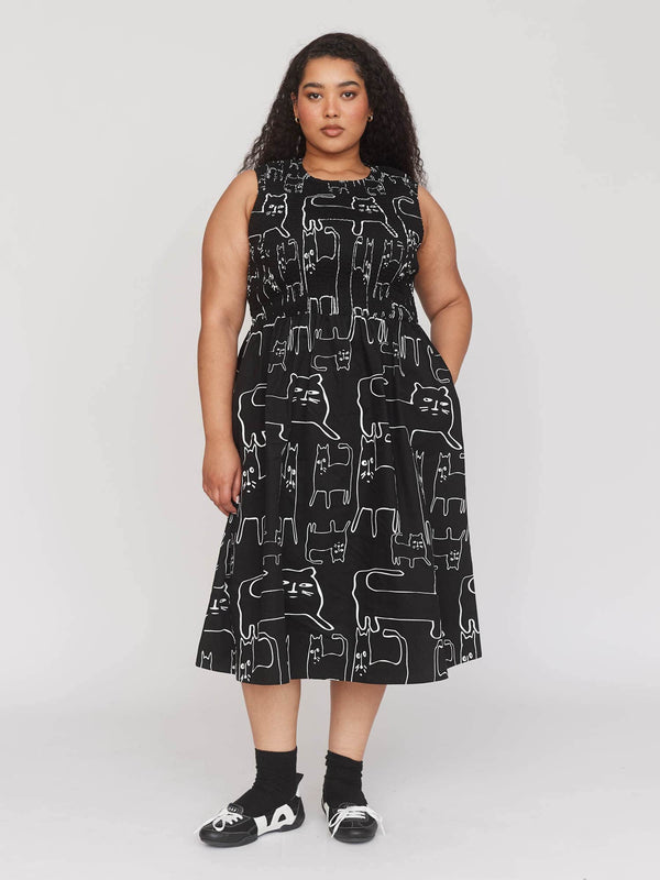lazy oaf Nine Lives Shirred Dress
