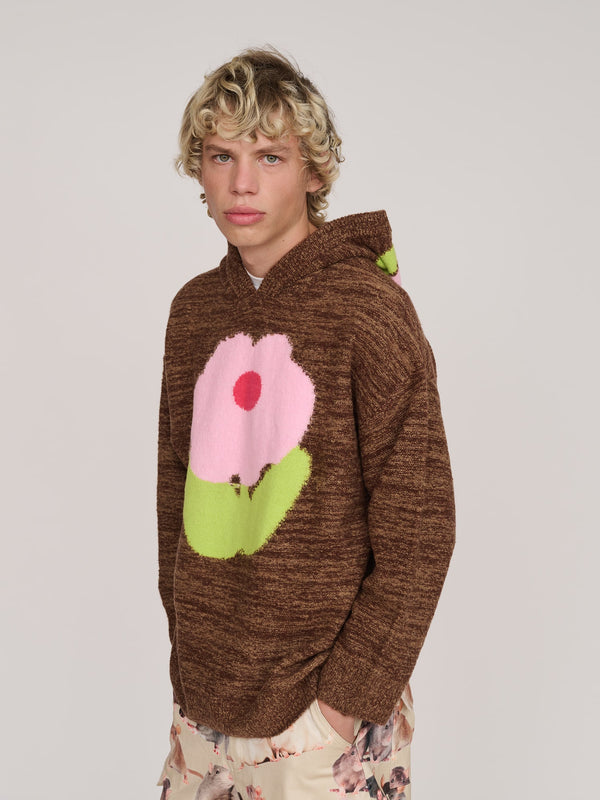 Lazy Oaf Pink Fuzz Flower Oversized Jumper