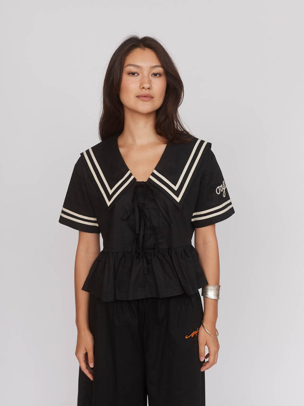 lazy oaf Sailor Peplum Top