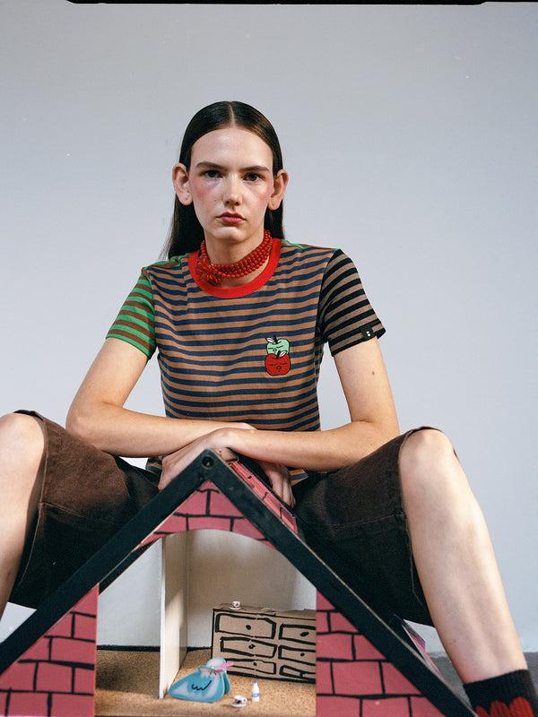 lazy oaf Stripey Fitted Tee