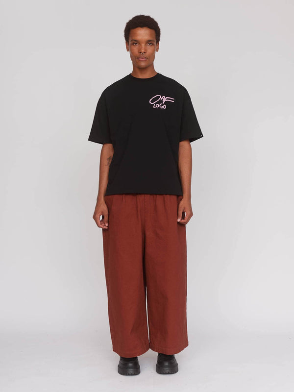 Lazy Oaf Trev Burgundy Cropped Wide Leg Pants