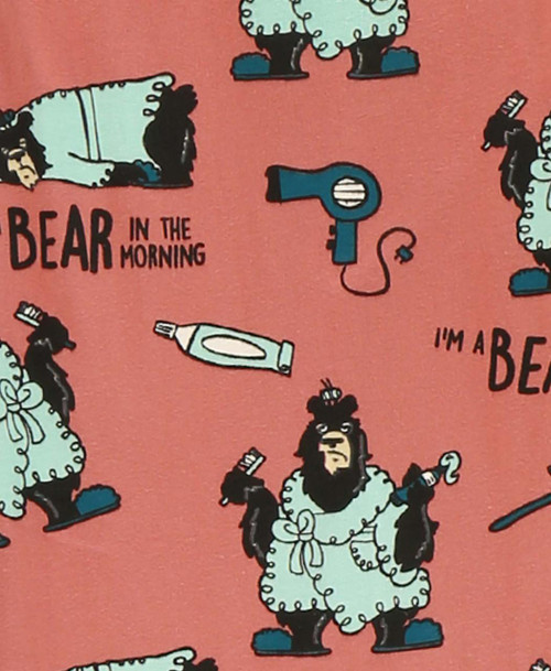 Lazy One Bear In The AM Women's Regular Fit Bear PJ Set