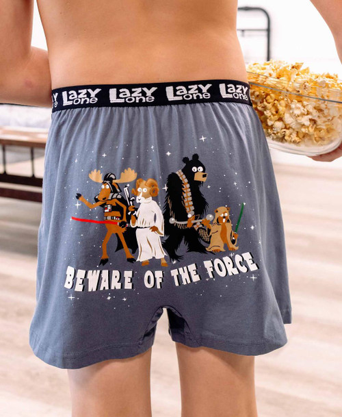 Lazy One Beware Of The Force Blue Kid's Funny Boxer