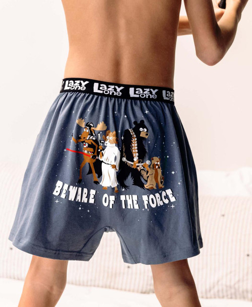 Lazy One Beware Of The Force Blue Kid's Funny Boxer