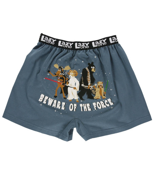 lazy one Beware of The Force Blue Kid's Funny Boxer