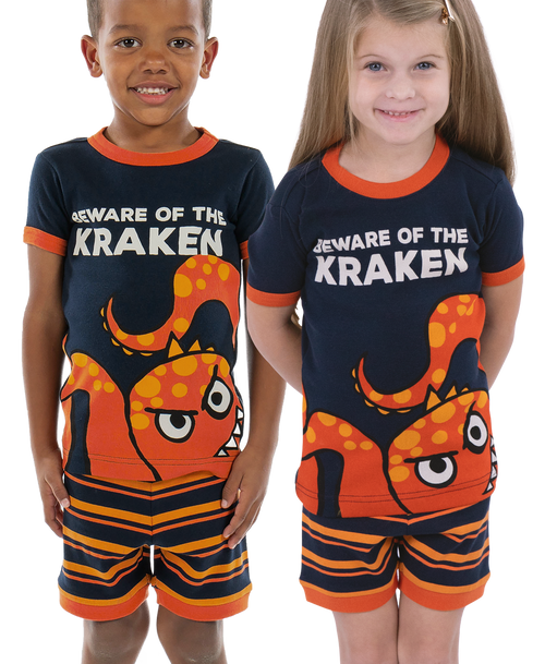 lazy one Beware Of The Kraken Kid's Octopus PJ Short Set