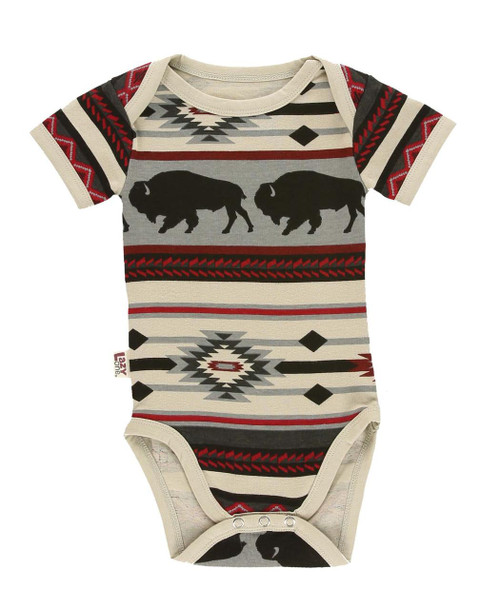 lazy one Buffalo Fair Isle Grey Infant Creeper Onesie