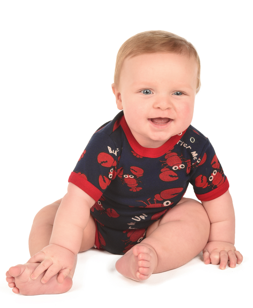 lazy one Butter Me Up Blue Lobster Infant Creeper Onesie