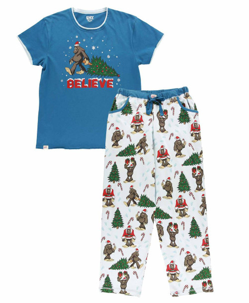 lazy one Christmas Bigfoot Women's Regular Fit PJ Set
