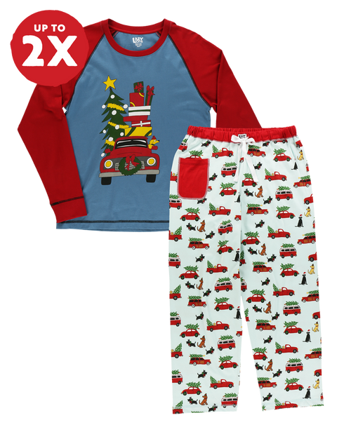 Lazy One Christmas Cars Women's Regular Fit Long Sleeve PJ Set