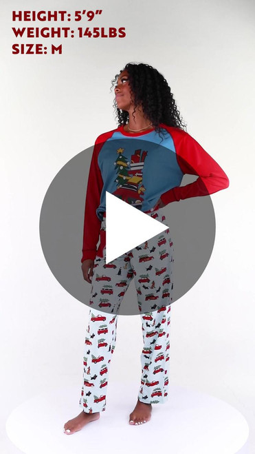 Lazy One Christmas Cars Women's Regular Fit Long Sleeve PJ Tee