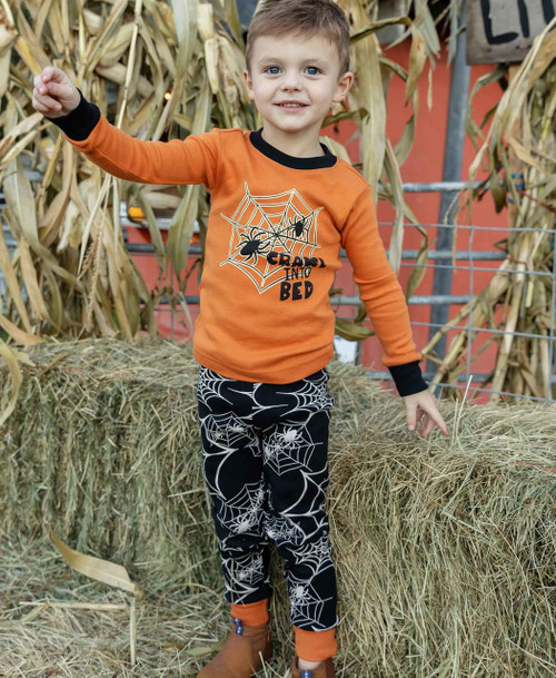 Lazy One Crawl Into Bed Spider Kid's Long Sleeve PJ